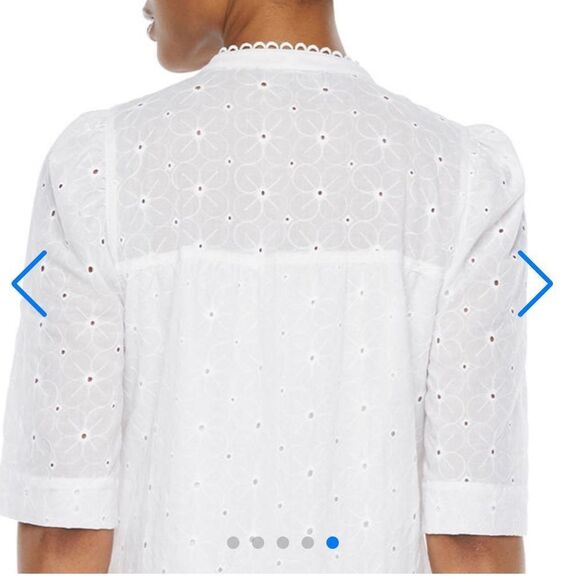 EUC Rabbit Rabbit Rabbit white cotton eyelet mini dress small s - Picture 2 of 8